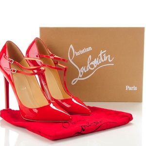 Christian Louboutin 36.5 V Neck 120 Patent Pumps